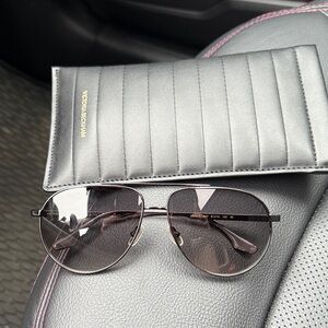 Victoria Beckham Dark Gray Aviator Sunglasses